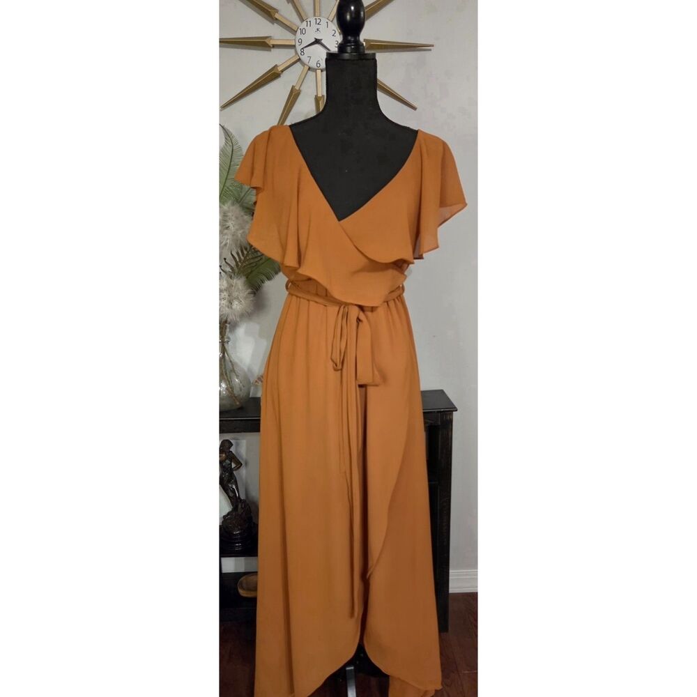 NWT Baltic Born Rust Orange Faux Wrap Dress – Size Small
